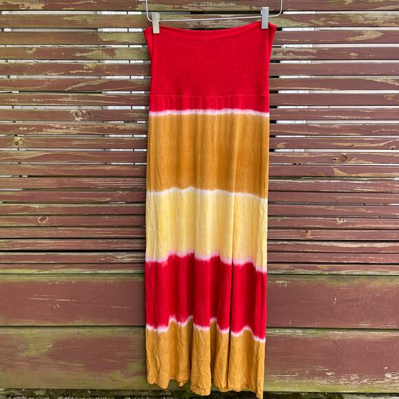 Lucky Brand Dresses & Skirts - Lucky Brand Tie Dye Stripes Tube Maxi Skirt or Dress Bohemian Multicolor M/L